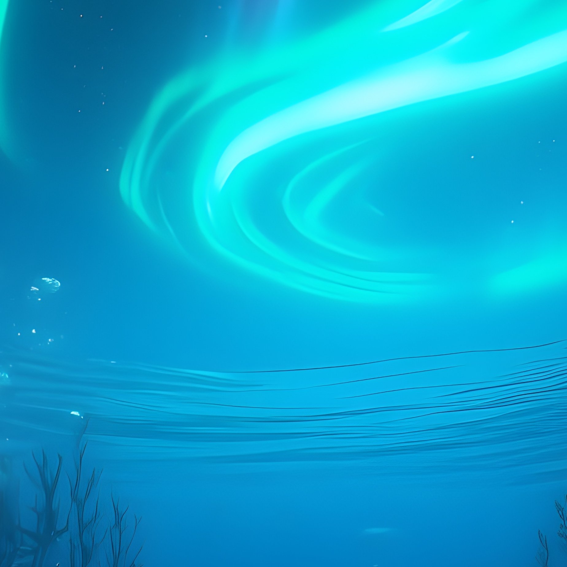 Digital Underwater Reed Glowing Aurora Like Ocean Lights - Full Resolution Quality Preview