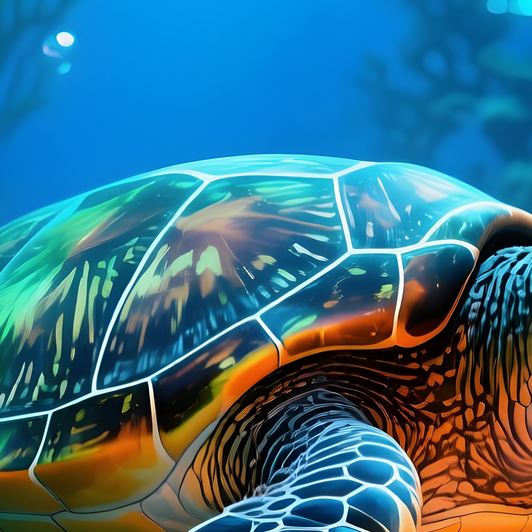 Digital Underwater Turtle Corals Starfish - Full Resolution Quality Preview