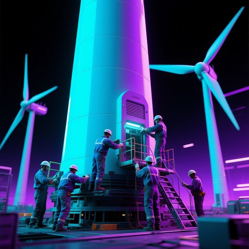 Digital Wind Turbine Base Rendering