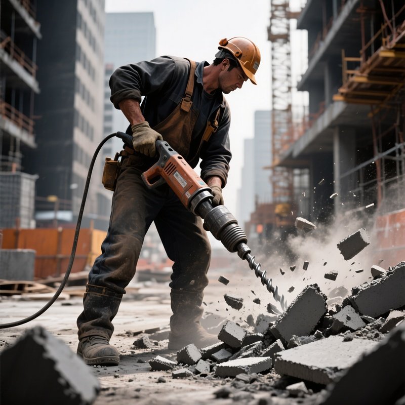 Digital Worker Jackhammer Concrete
