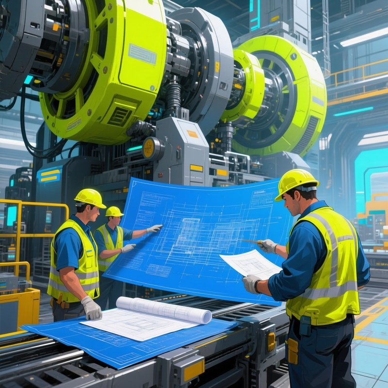 Digital Workers Checking Blueprints