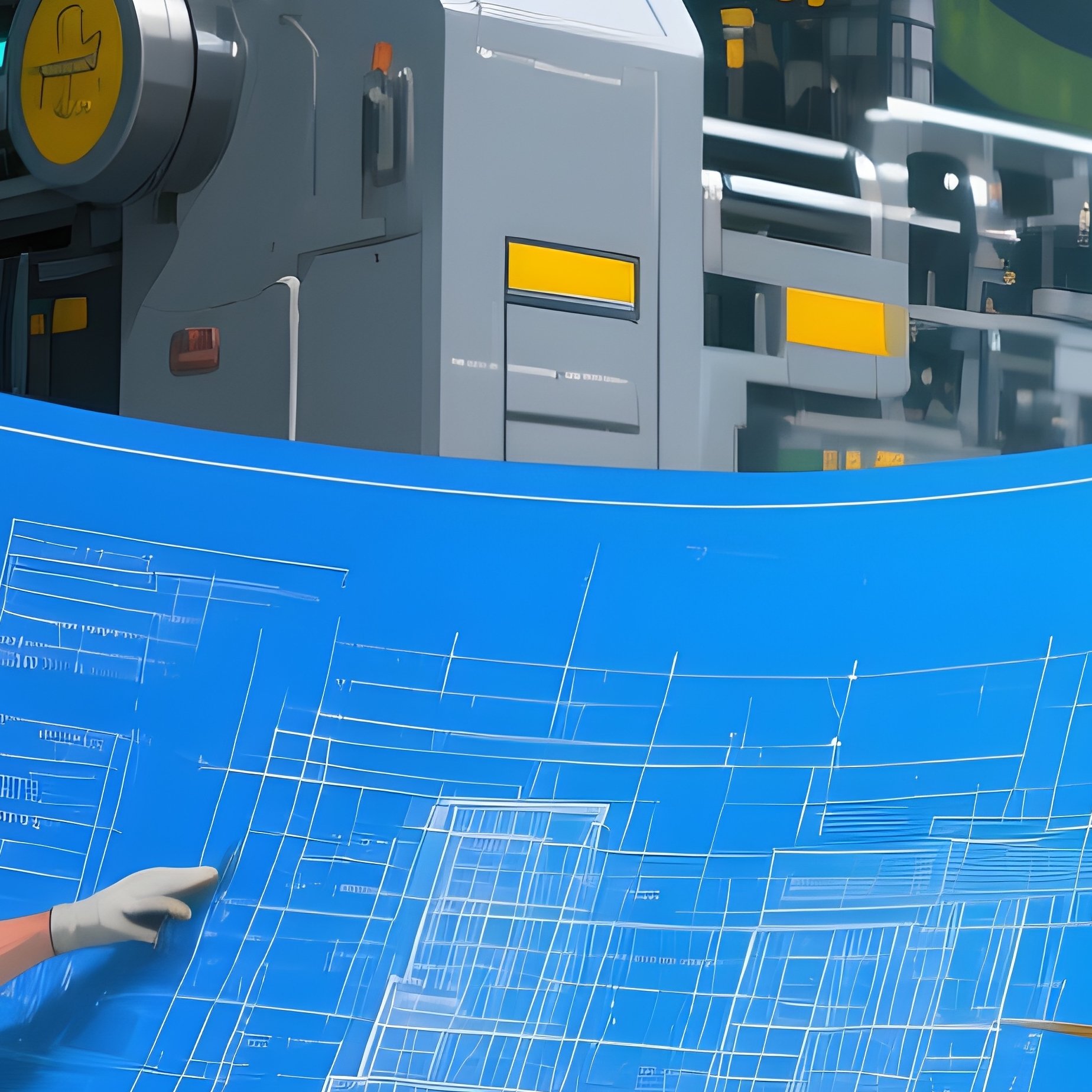 Digital Workers Checking Blueprints - Full Resolution Quality Preview