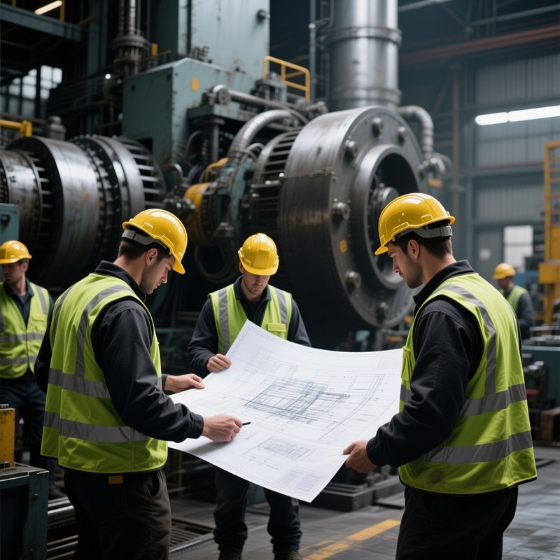 Digital Workers Checking Blueprints