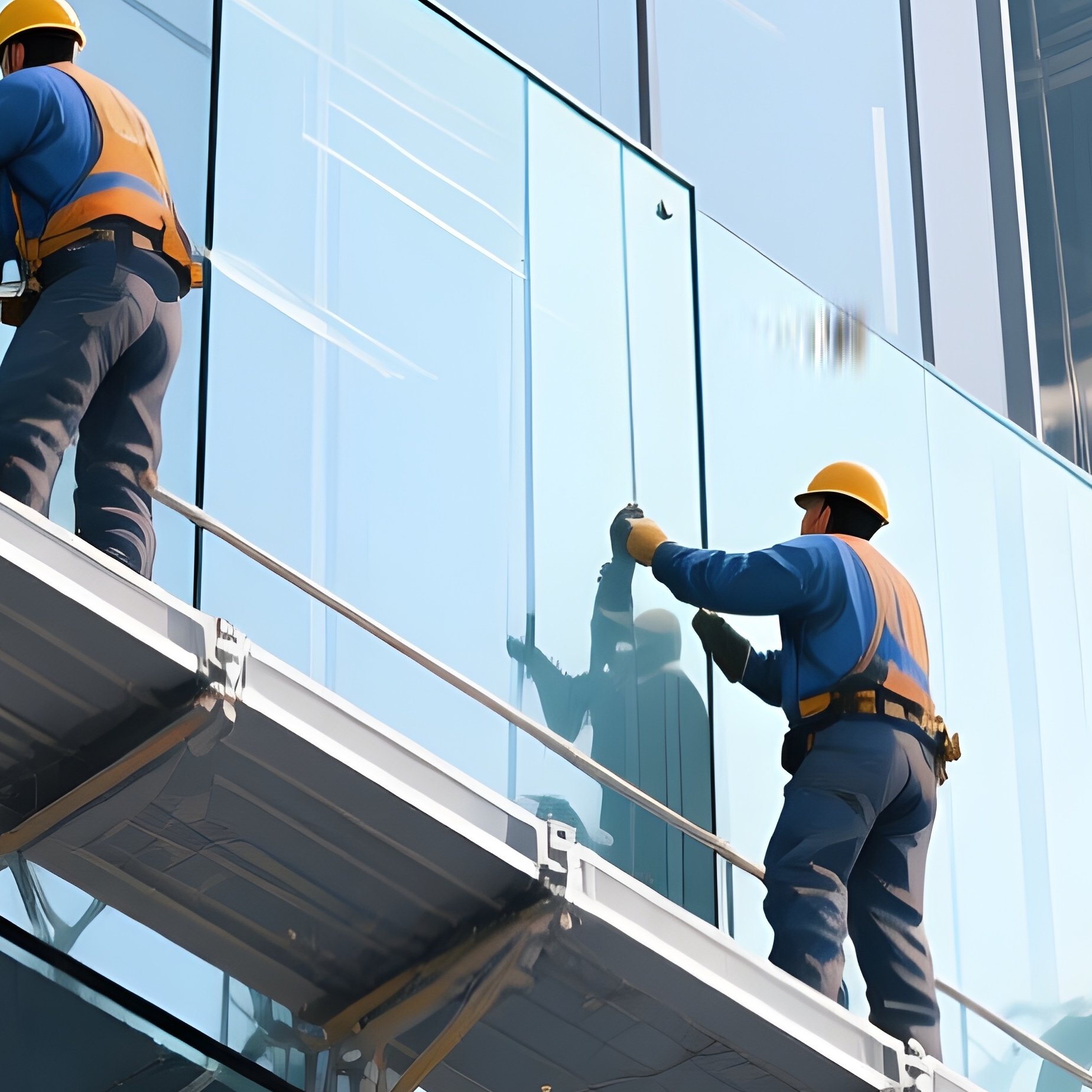 Digital Workers Glass Panels Modern Office Tower - Full Resolution Quality Preview