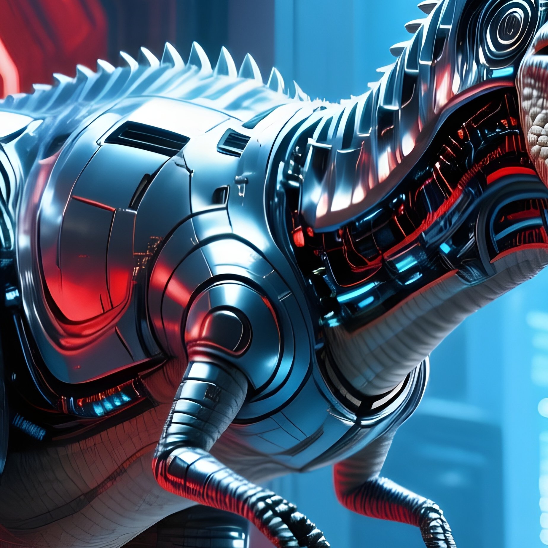 Dinosaur Baryonyx Futuristic Artwork - Full Resolution Quality Preview