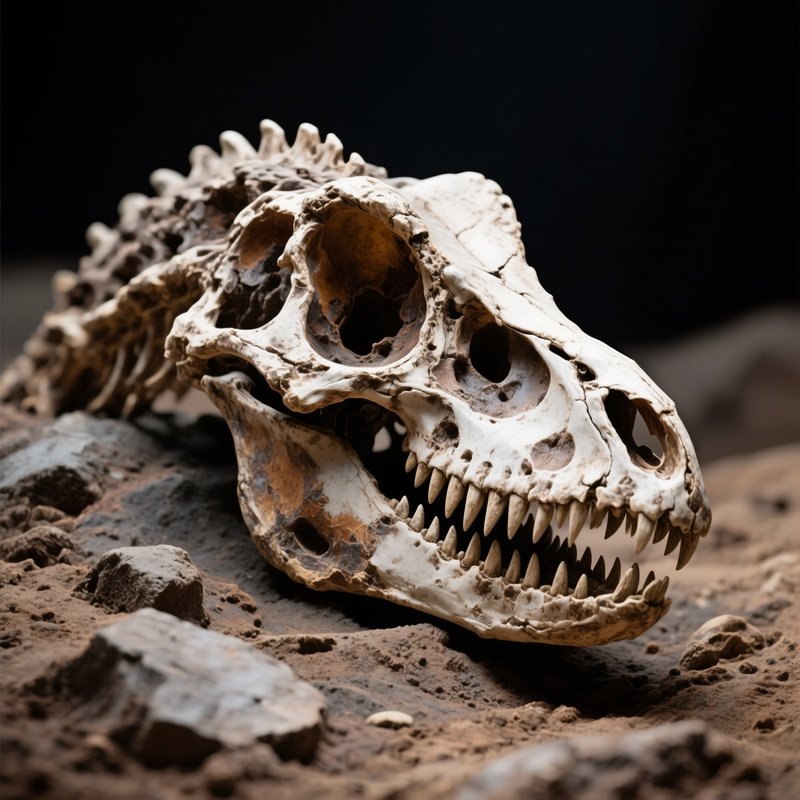Dinosaur Dryosaurus Fossilized Skull