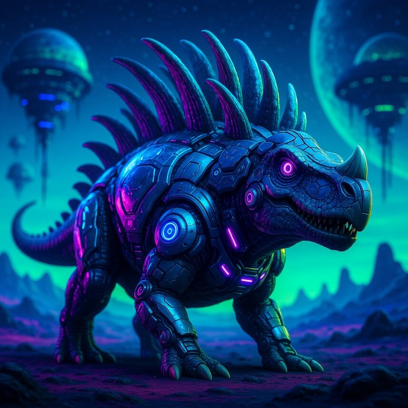 Dinosaur Euoplocephalus In Fantasy Science Fiction