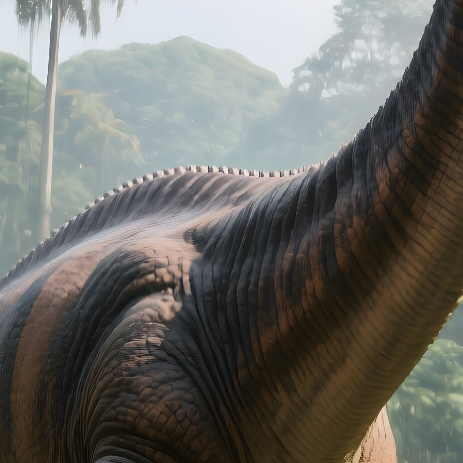 Dinosaur Patagotitan Walking Through Jungle - Full Resolution Quality Preview