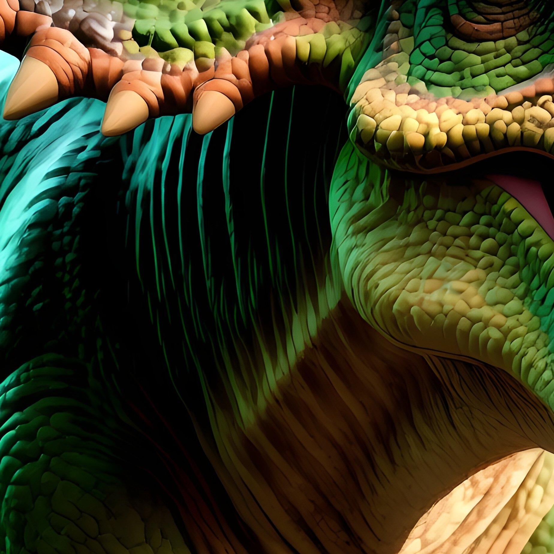 Dinosaurier Torosaurus 3D Rendering - Full Resolution Quality Preview