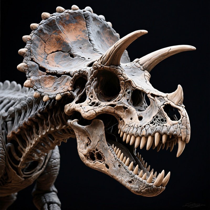 Dinosaurier Torosaurus Fossil Artwork