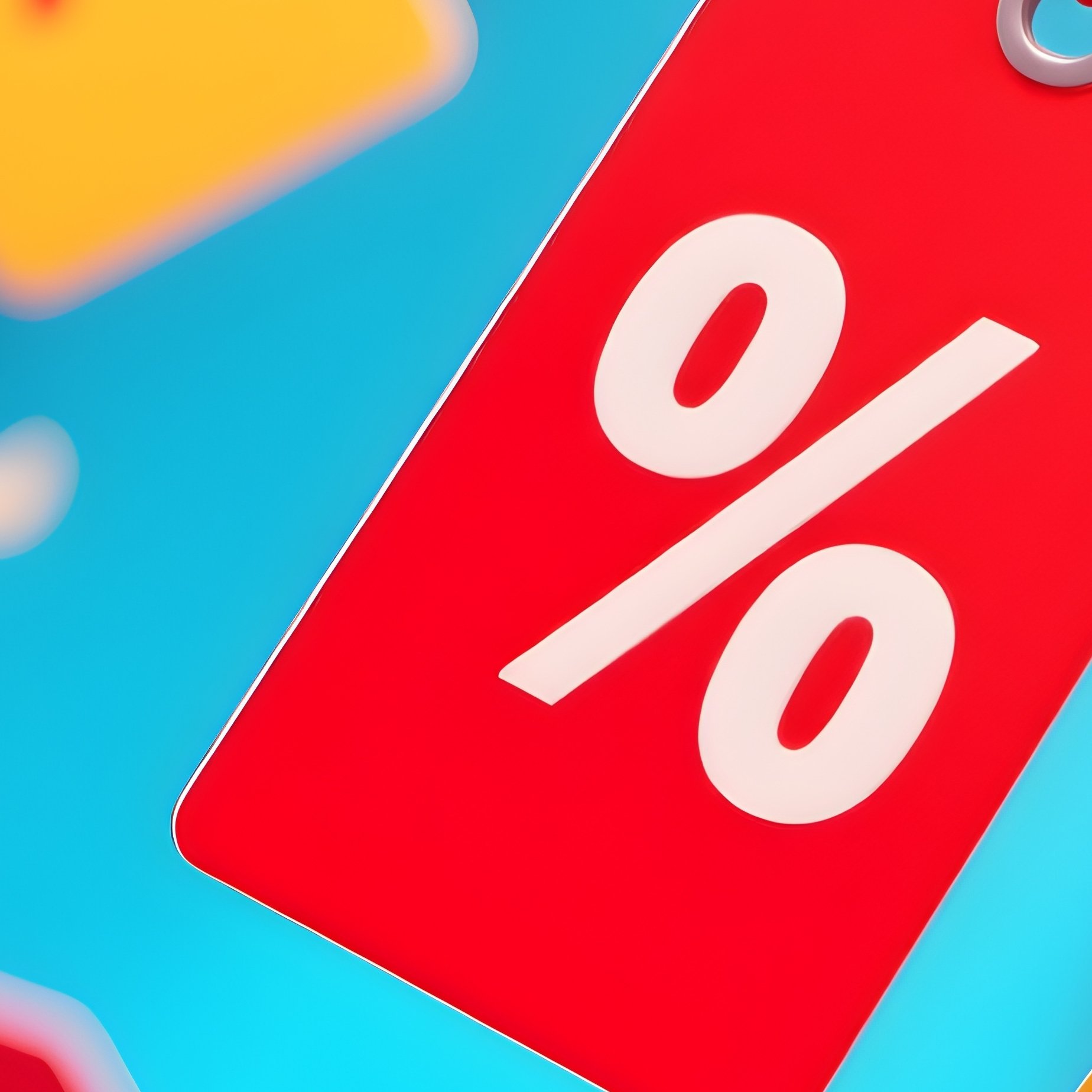 Discount Theme Background Floating Price Tags Confetti Digital Art - Full Resolution Quality Preview