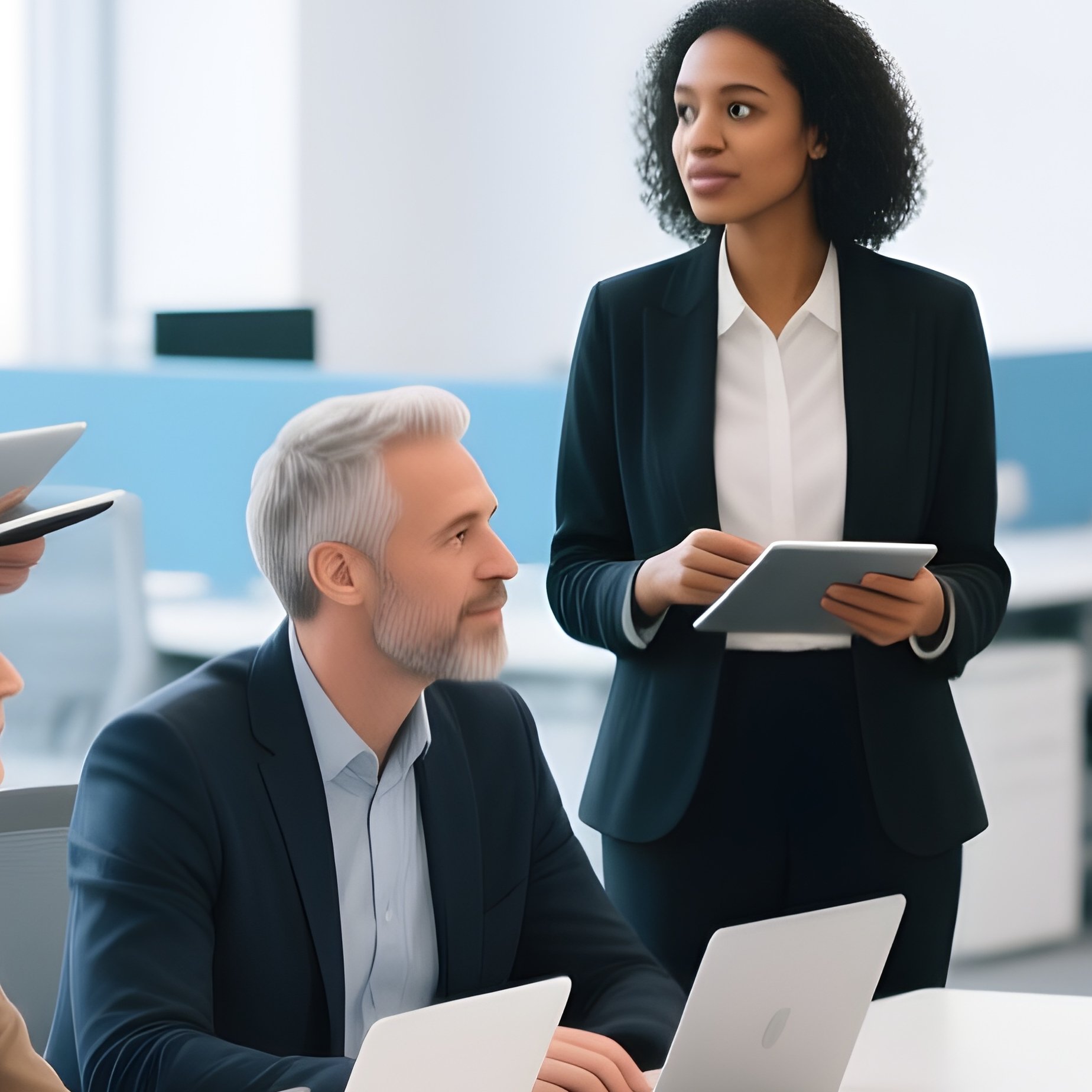Diverse Professionals Office Meeting - Full Resolution Quality Preview