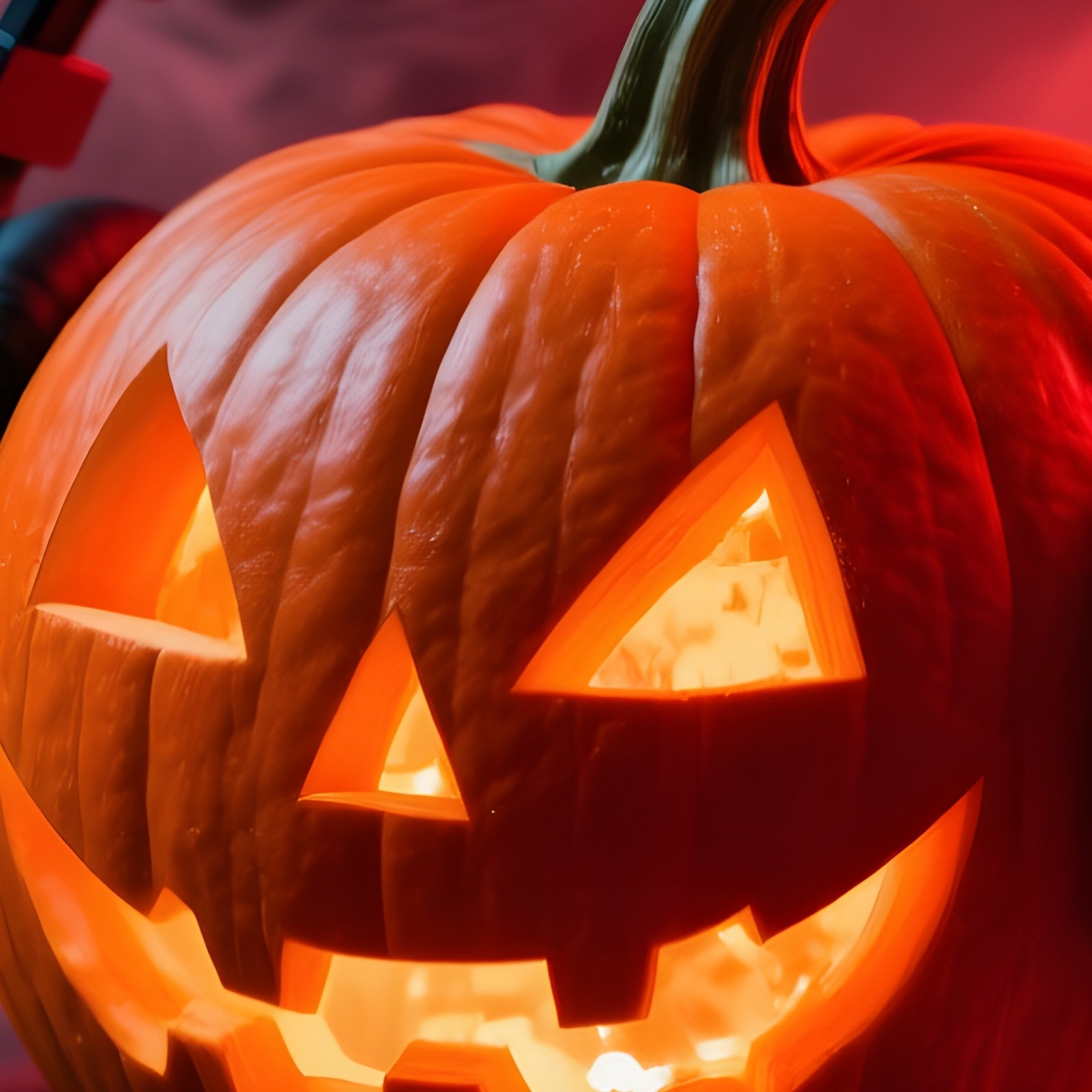 Dj Setup With A Carved Pumpkin Wearing Headphones Halloween Dj - Full Resolution Quality Preview