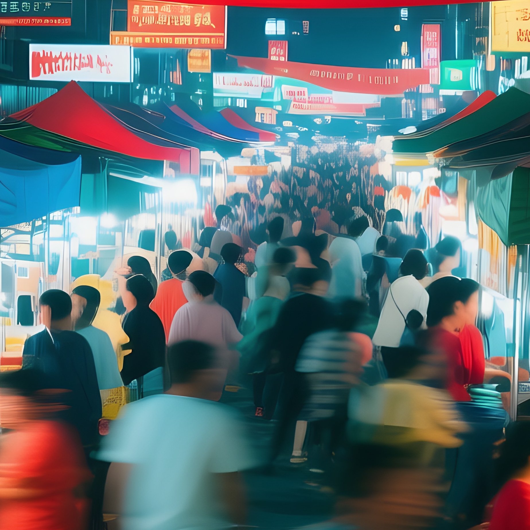 Documentary Cinematic Style Night Market - Full Resolution Quality Preview