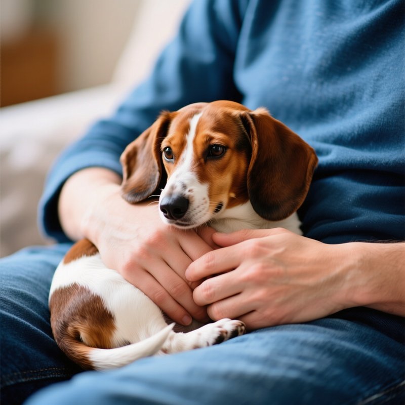 Dog_Dachshund_Cuddling_With_Human