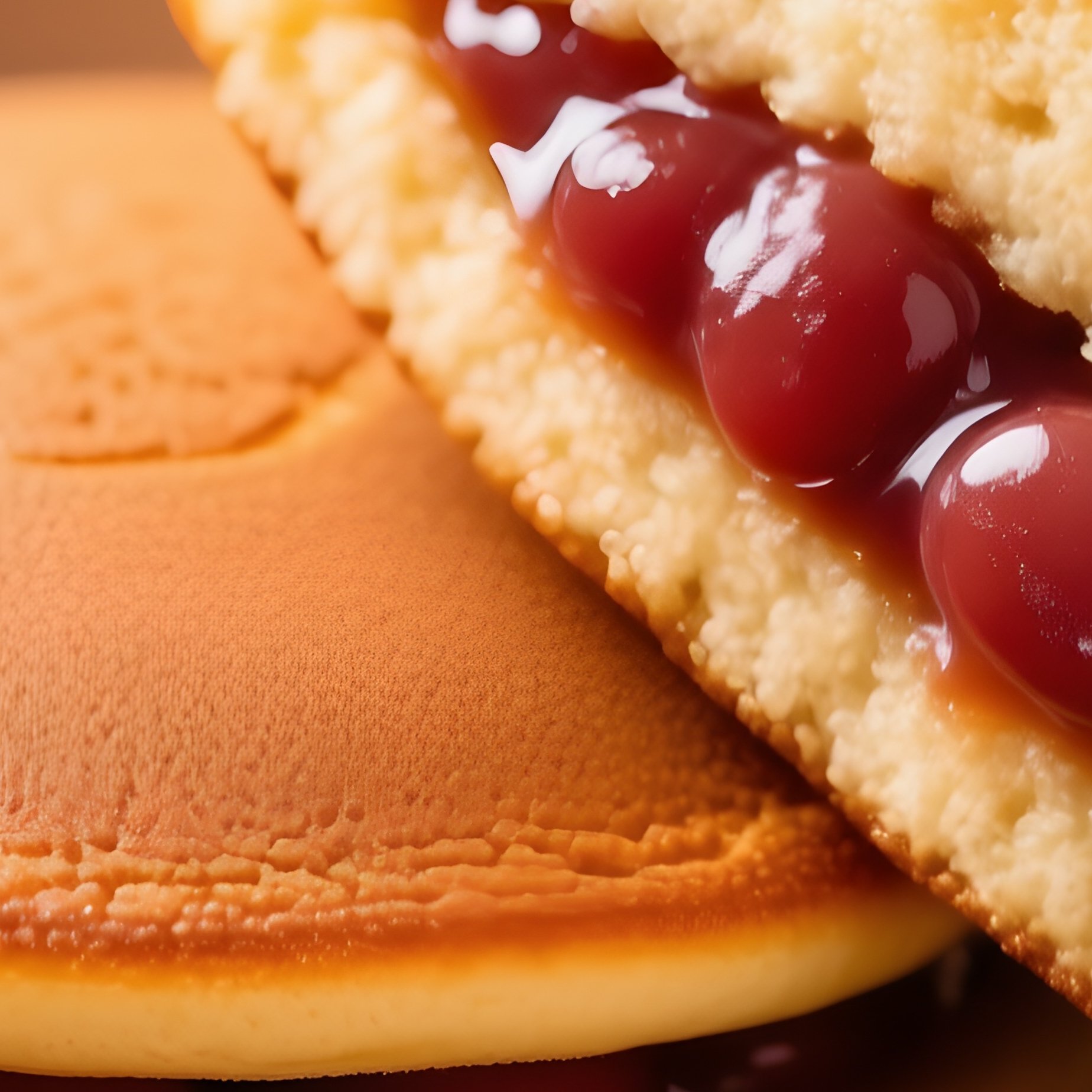Dorayaki Pancake Sandwich Filled With Red Bean Paste - Full Resolution Quality Preview