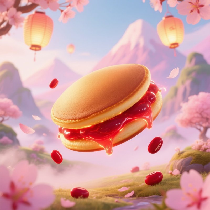 Dorayaki Pancake Sandwich Filled With Red Bean Paste Fantasy Version