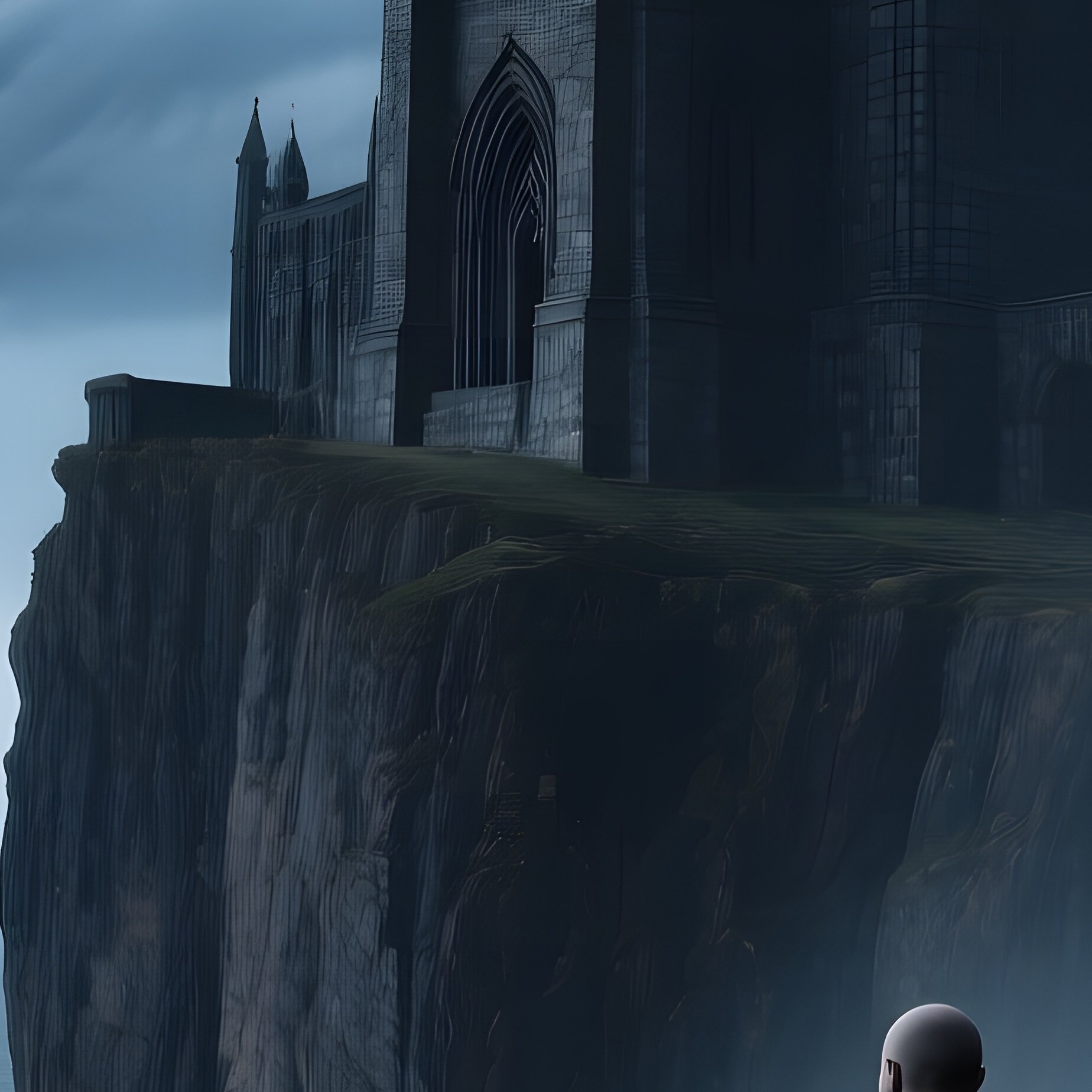 Dramatic Cliffside Monastery Perched Above Turbulent Seas - Full Resolution Quality Preview