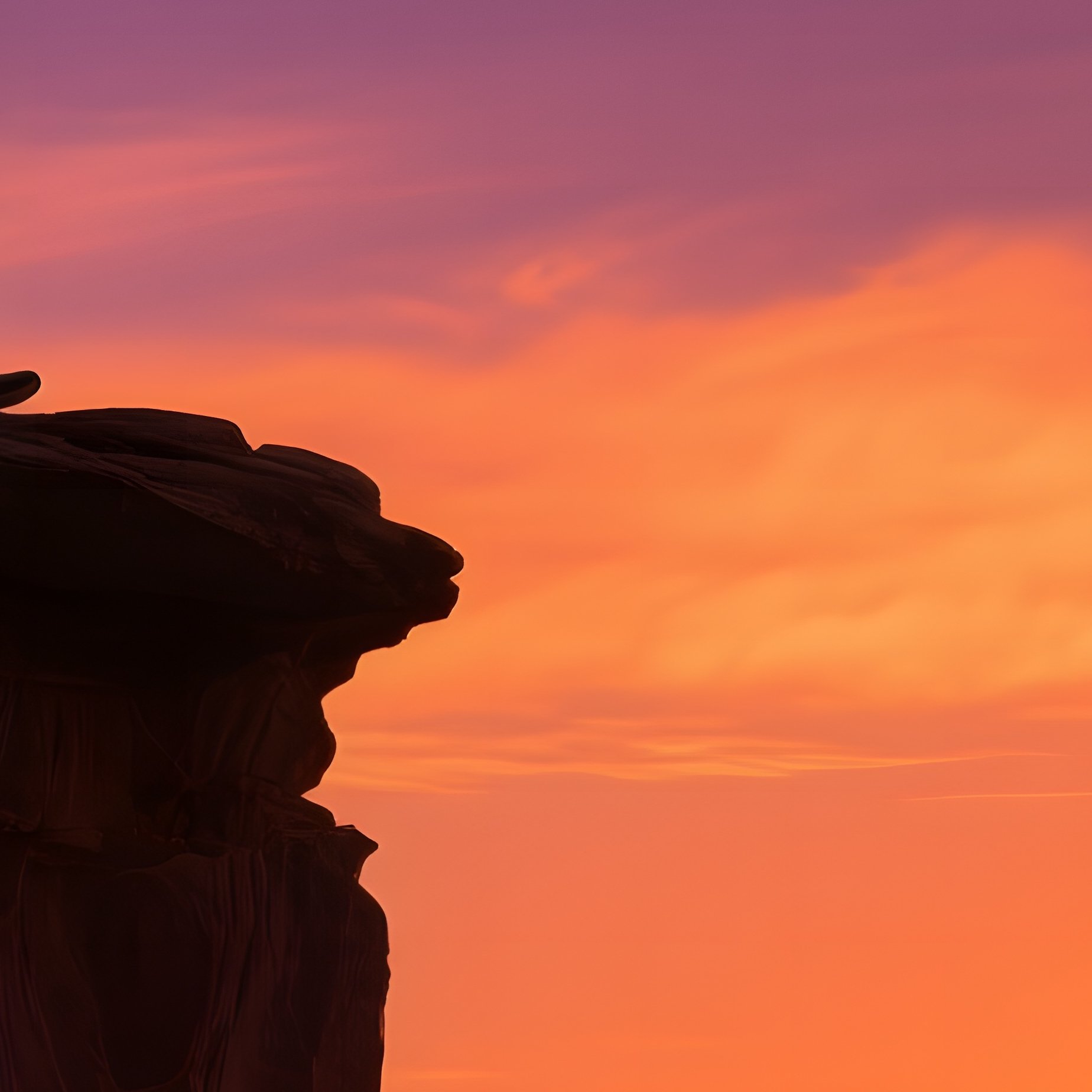 Dramatic Cliffside Sunset Cowboy Lakota Warrior - Full Resolution Quality Preview