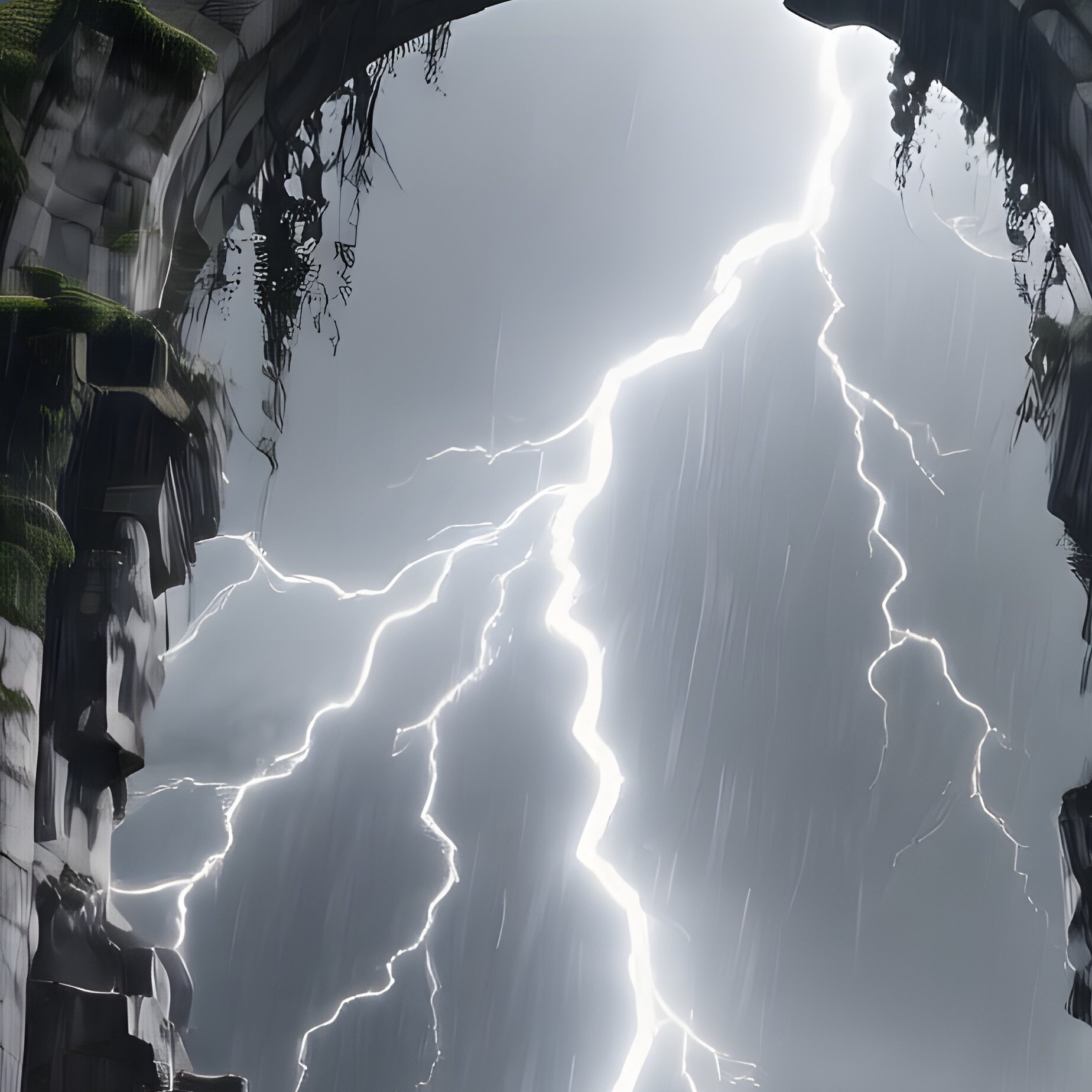 Dramatic Storm Over Ancient Ruin - Full Resolution Quality Preview