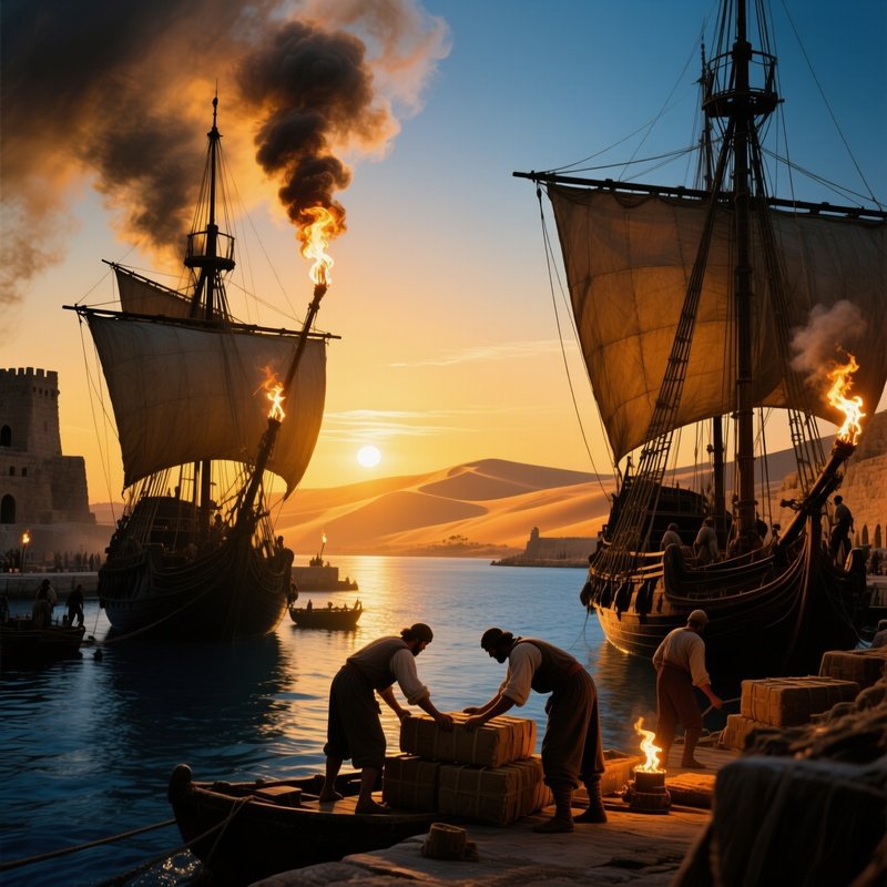 Dramatic Sunrise Over Carthaginian Harbor