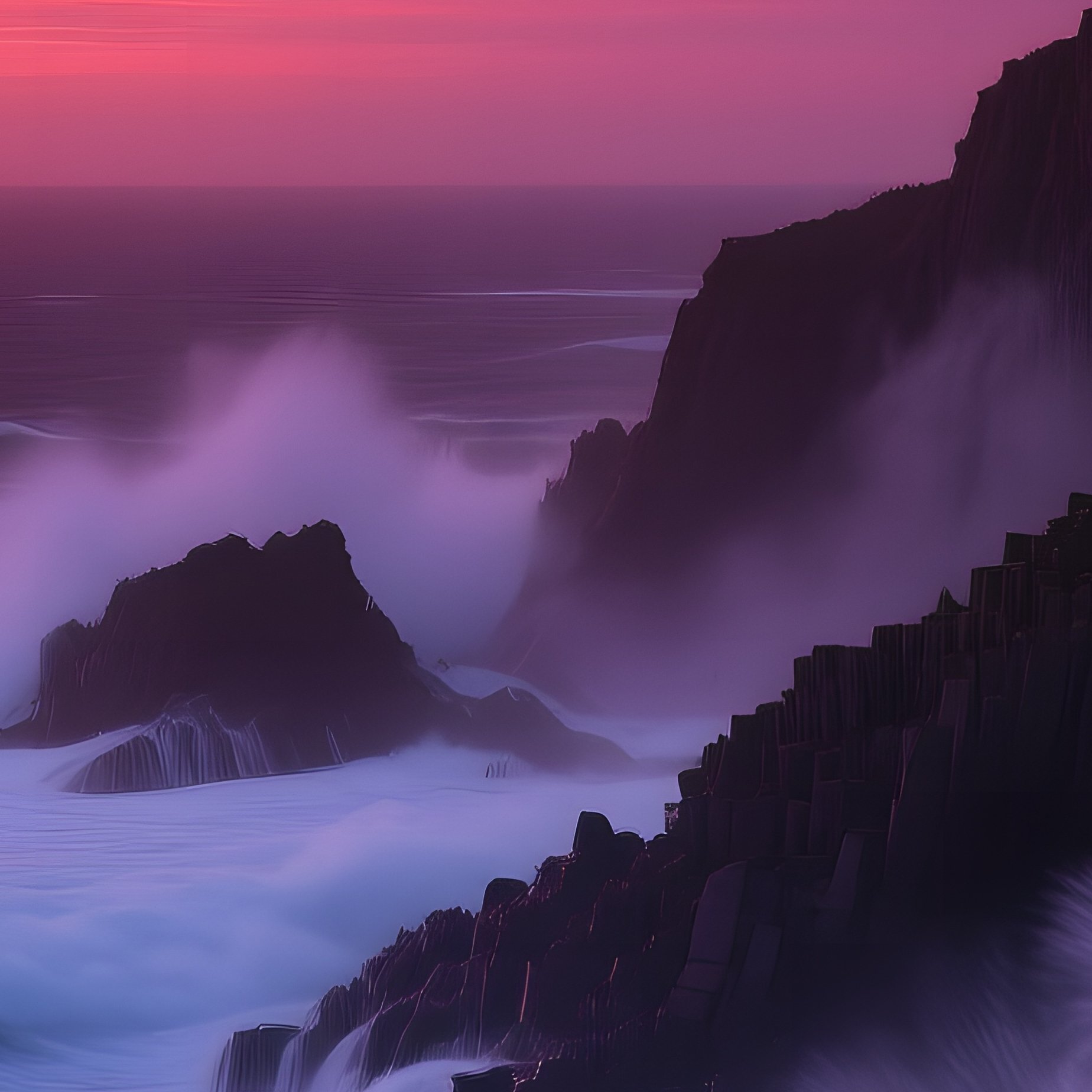 Dramatic Twilight Chinese Coastal Cliff Lighthouse Beacon - Full Resolution Quality Preview
