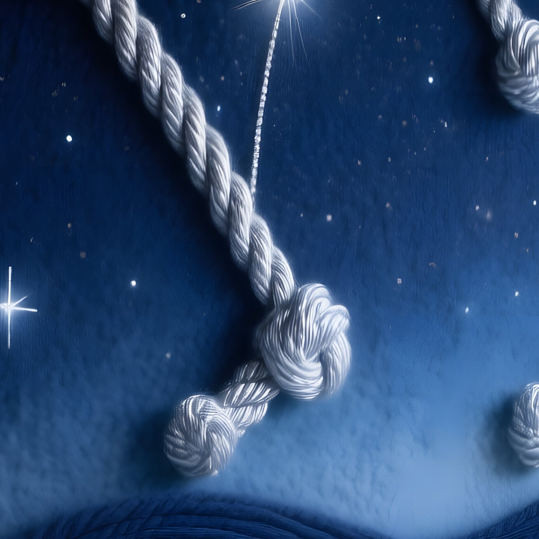 Dreamy Bedroom At Dusk Wool Mural Starry Night - Full Resolution Quality Preview