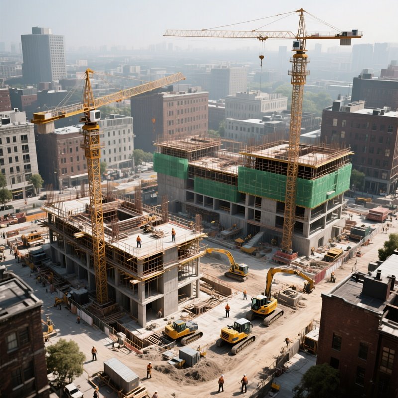 Drone Footage Of Urban Construction Zone