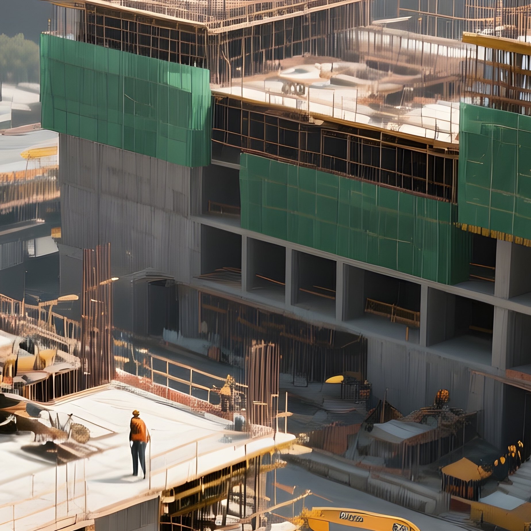 Drone Footage Of Urban Construction Zone - Full Resolution Quality Preview