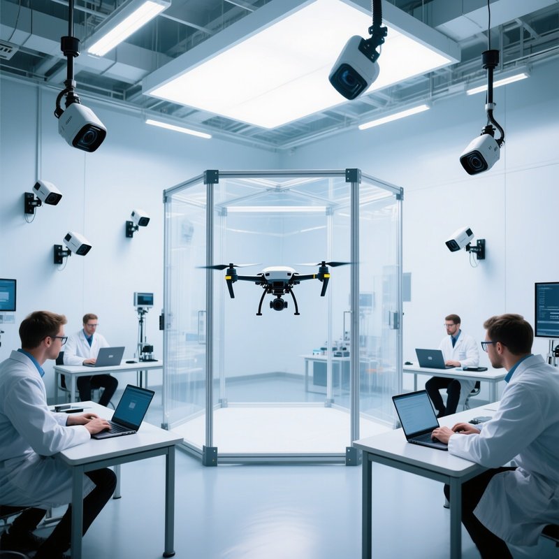 Drone Testing Indoor Cage