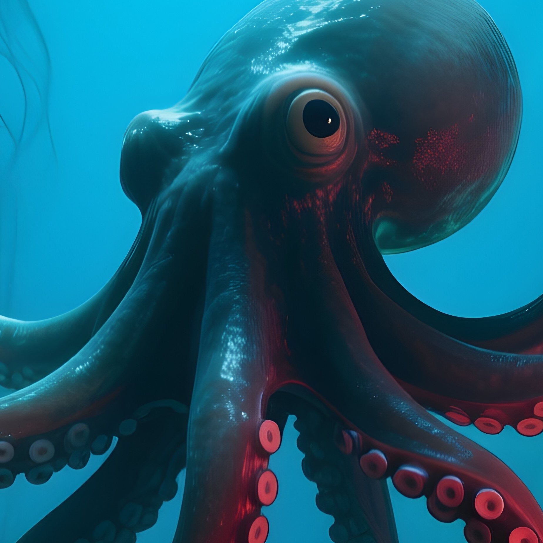 Dumbo Octopus Science Fiction Underwater Landscape - Full Resolution Quality Preview