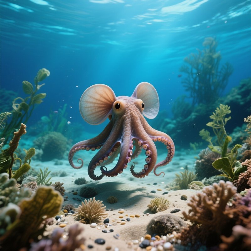 Dumbo Octopus Underwater Landscape
