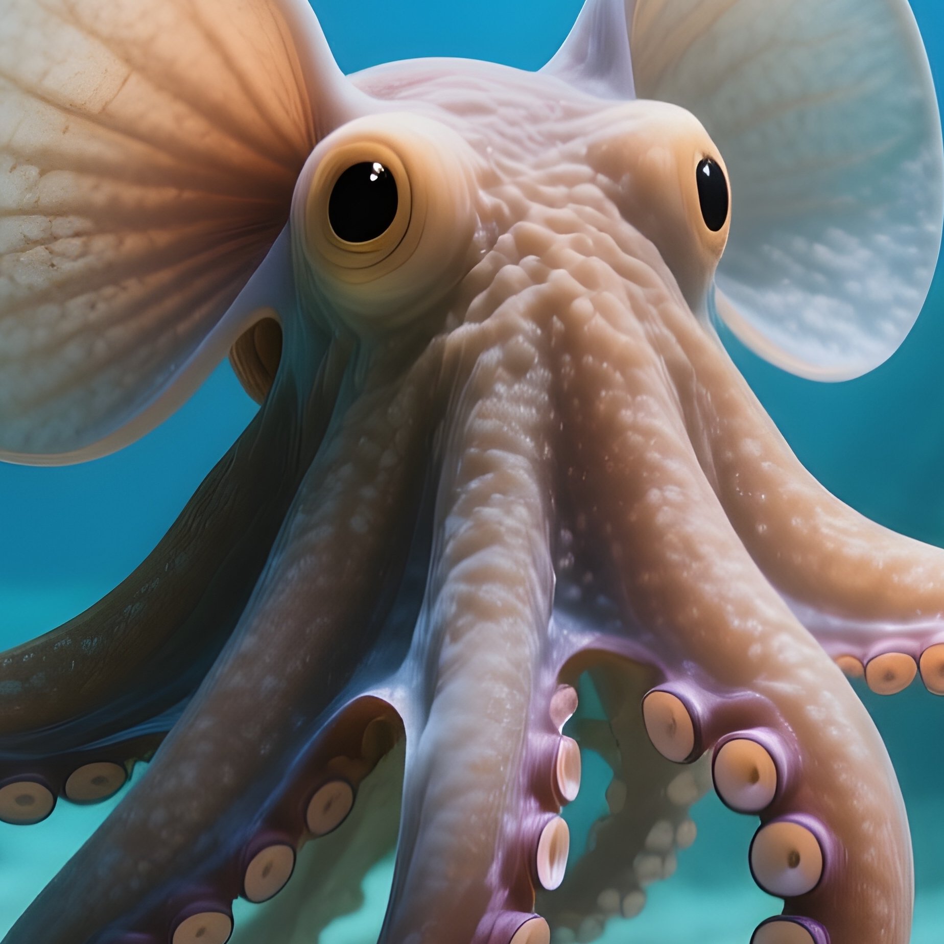 Dumbo Octopus Underwater Landscape - Full Resolution Quality Preview