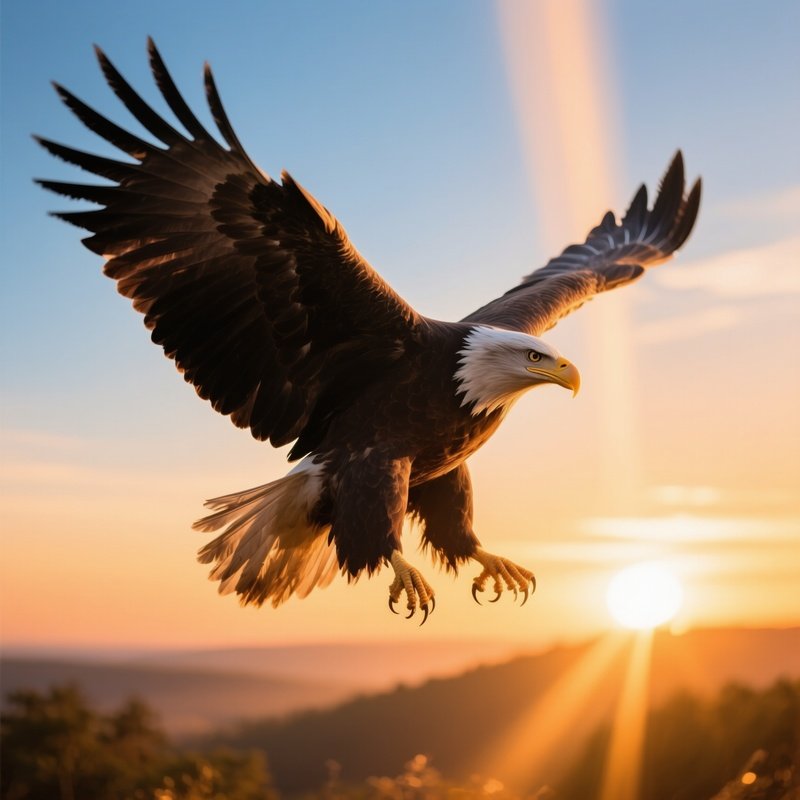 Eagle Sunrise Wings Wide