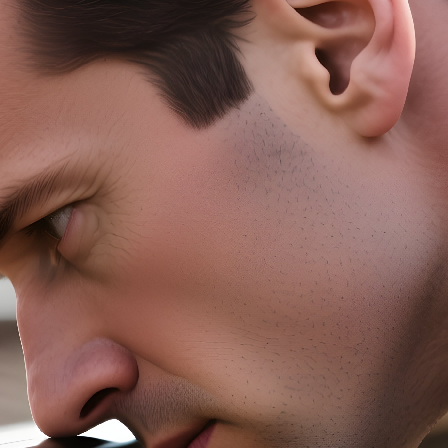 Ear To The Ground: A Metaphorical Image Of A Businessman Pressing His Ear To A Railroad Track, Symbolizing Market Research And Listening To Trends. - Full Resolution Quality Preview