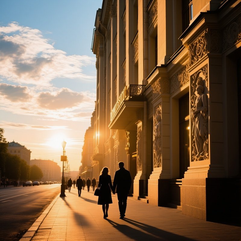 Early Evening Light On Leningradskaya Hotel