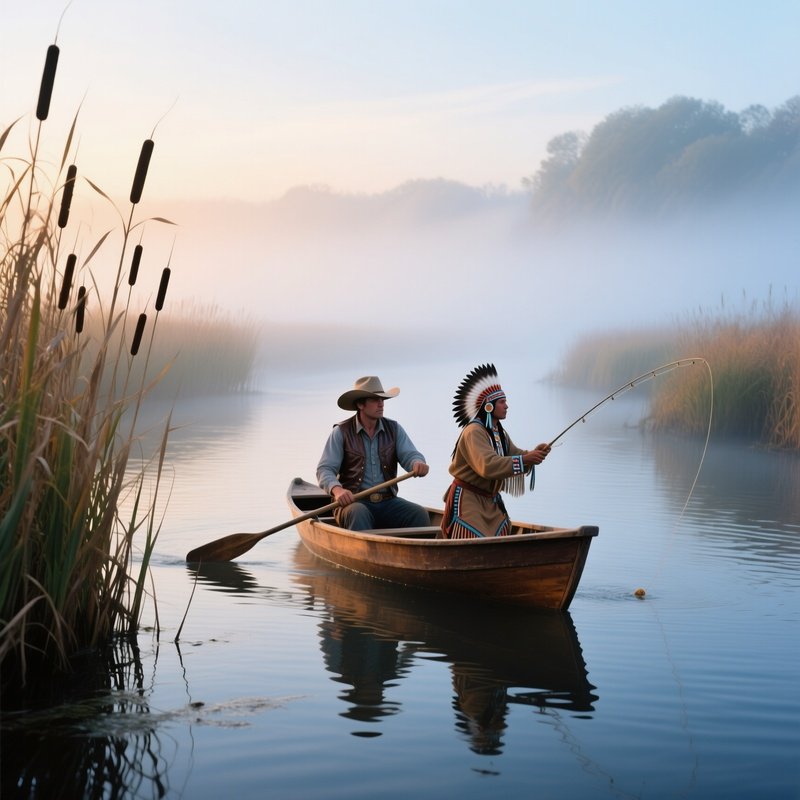 Early Morning Fog Over River Delta
