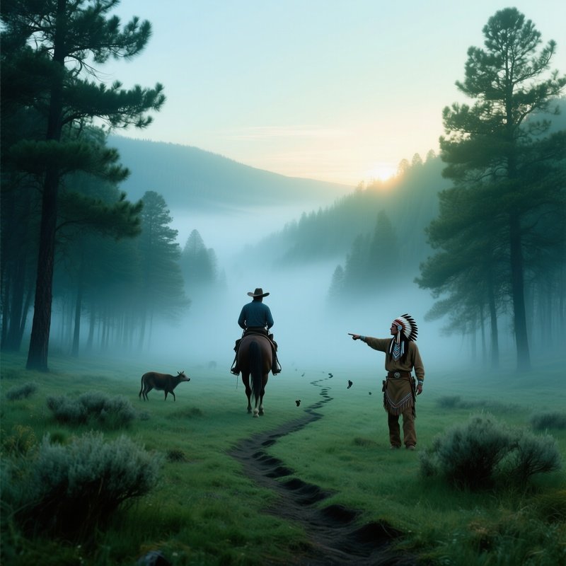 Early Morning Fog Pine Valley Cowboy Apache Scout Sunrise