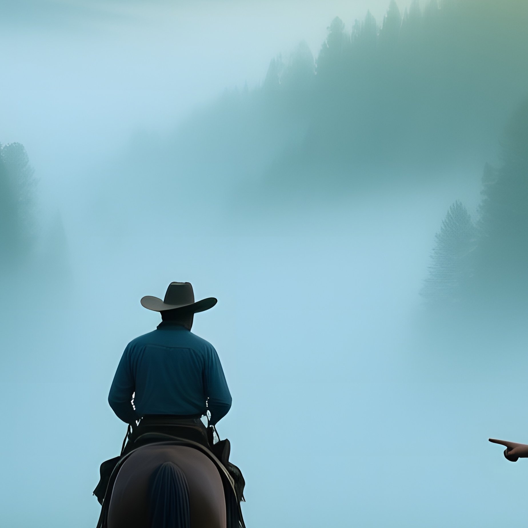Early Morning Fog Pine Valley Cowboy Apache Scout Sunrise - Full Resolution Quality Preview