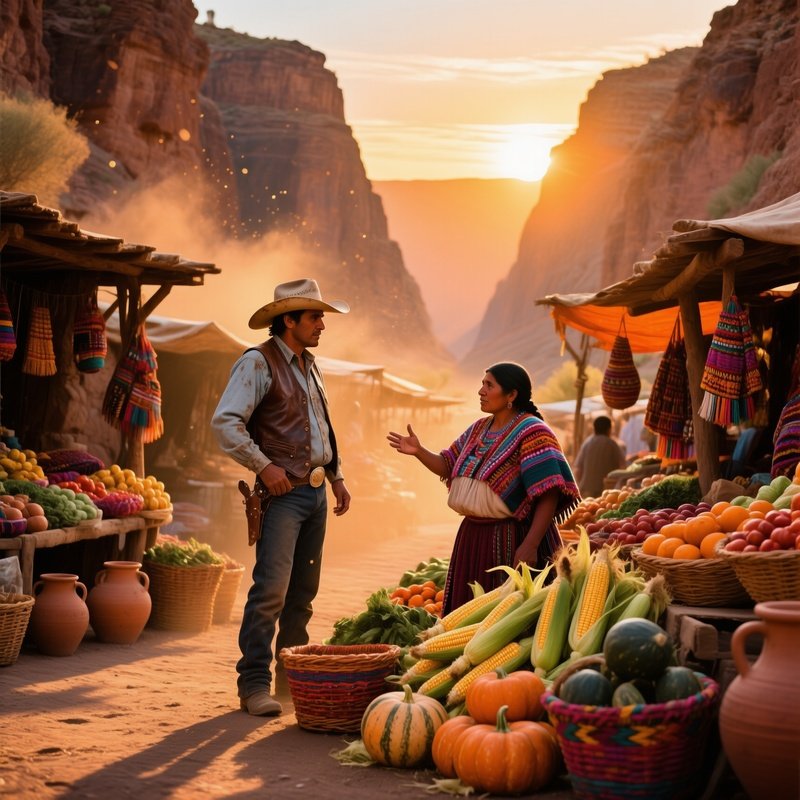 Early Morning Market At Canyon Edge