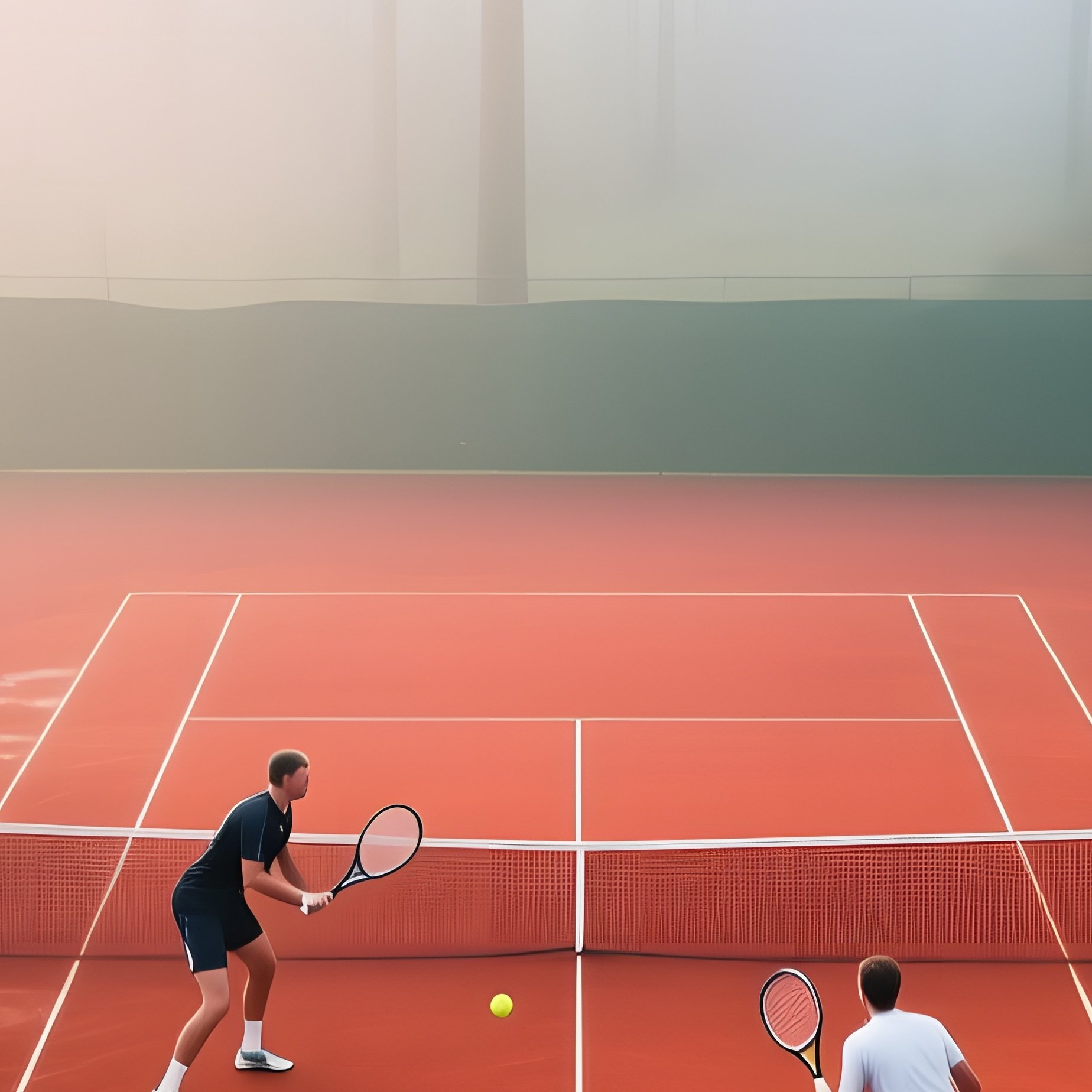 Early Morning Misty Forest Clay Court - Full Resolution Quality Preview