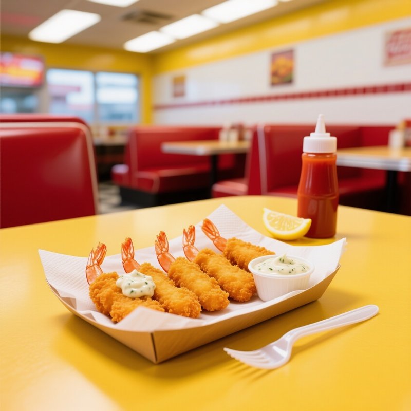 Ebi Fry As American Fast Food With Tartar Sauce