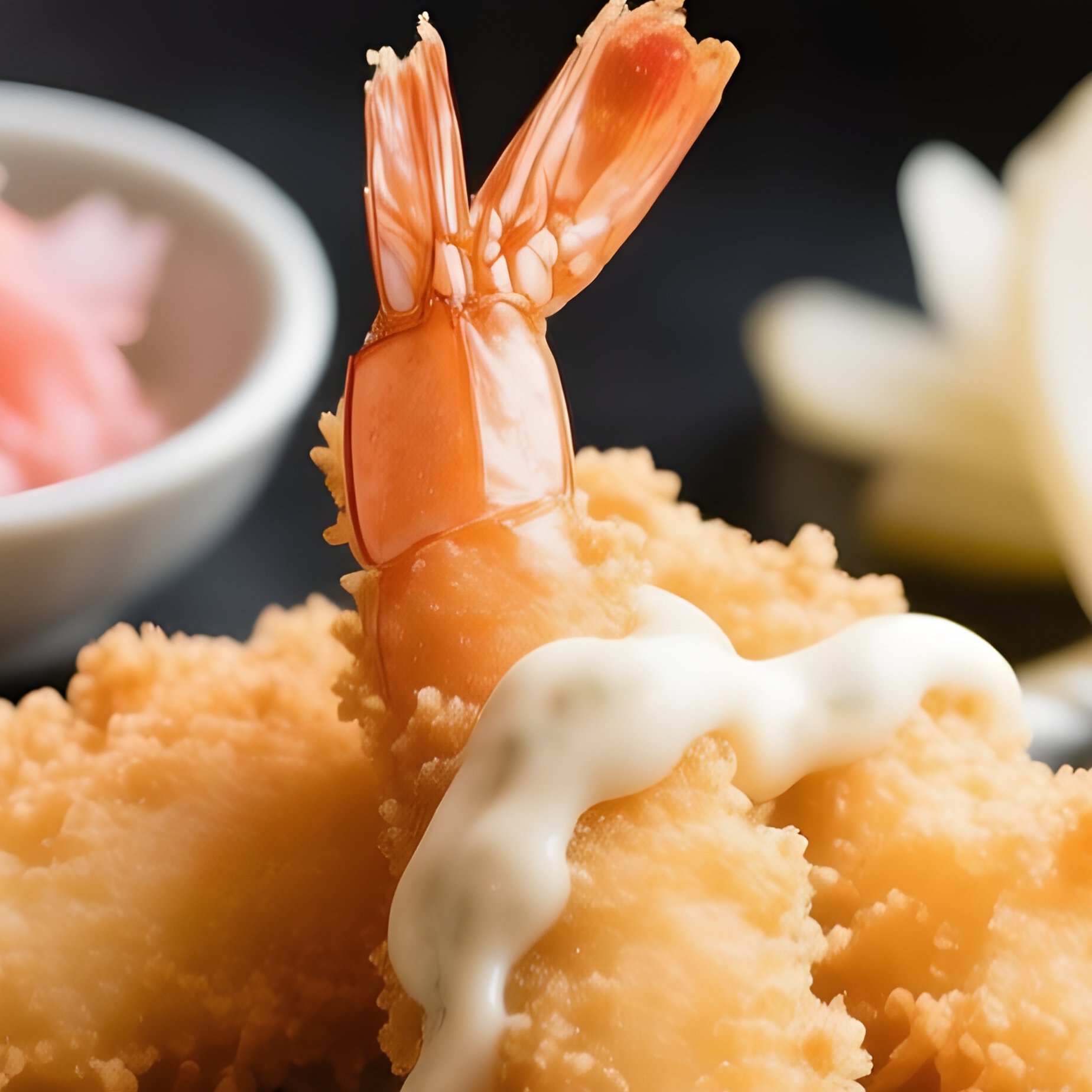 Ebi Fry As Japanese Fusion Dish With Tartar Sauce - Full Resolution Quality Preview