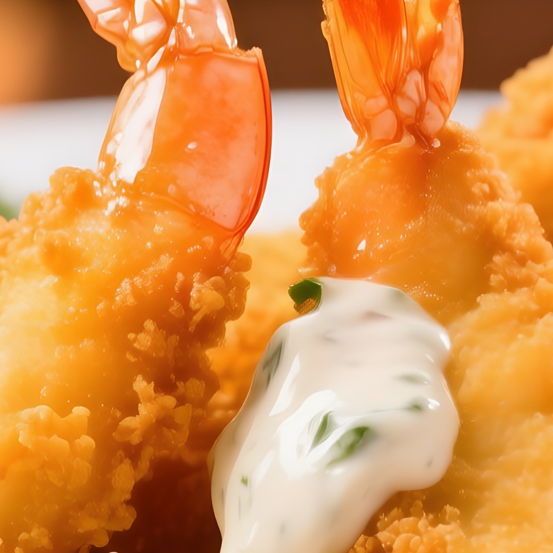 Ebi Fry Breaded Deep Fried Shrimp With Tartar Sauce - Full Resolution Quality Preview