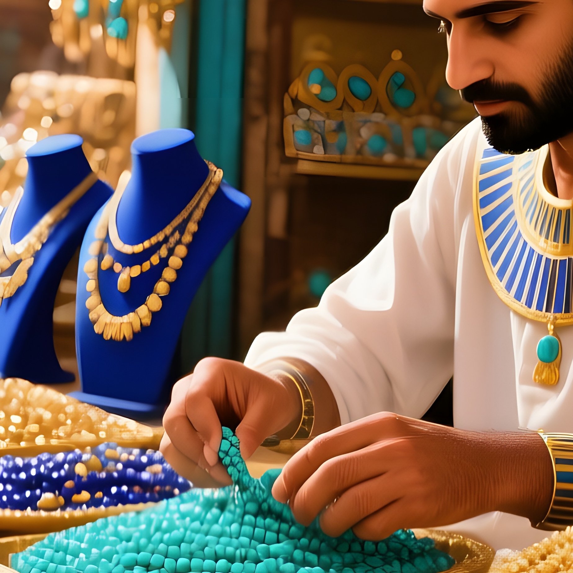 Egyptian Jeweler Stall Market - Full Resolution Quality Preview