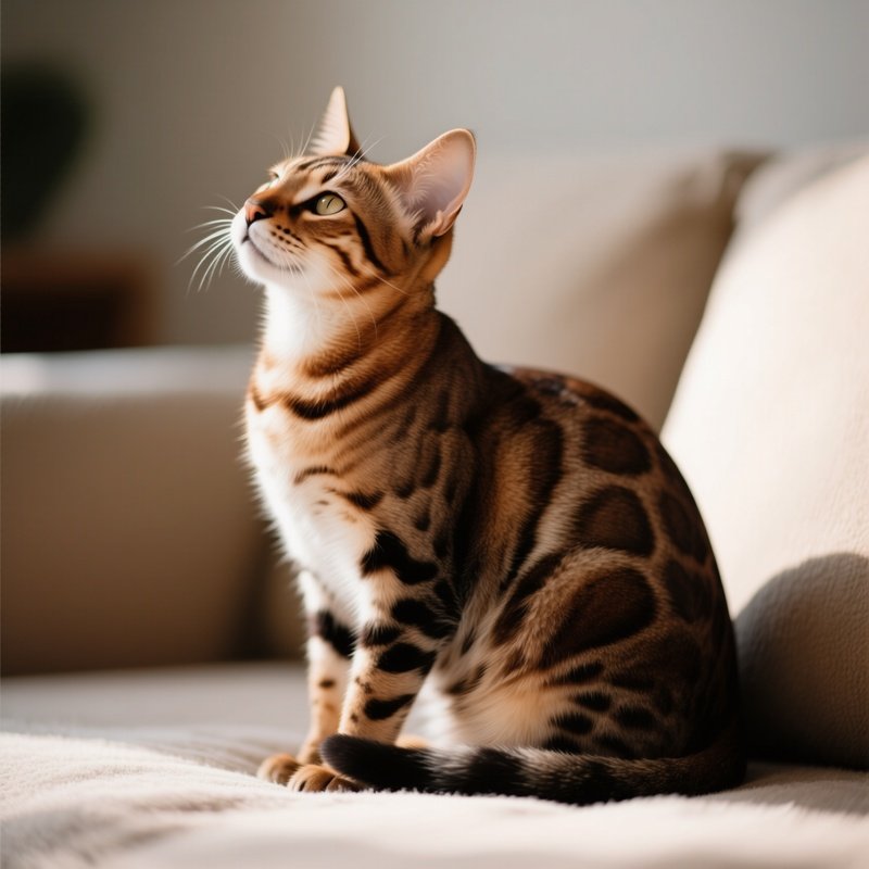 Egyptian Mau Cat Head Tilted Sitting
