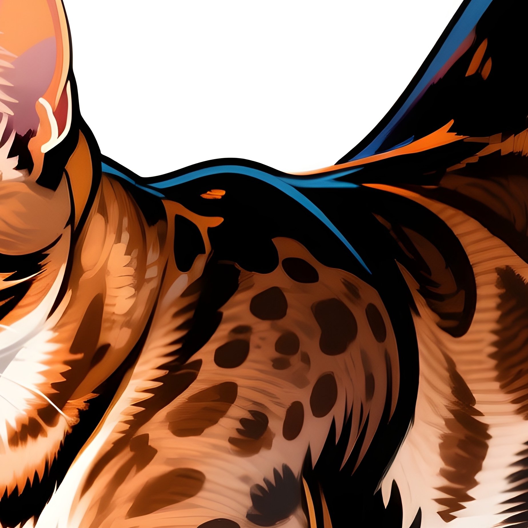 Egyptian Mau Cat Stretching Arched Back Art - Full Resolution Quality Preview