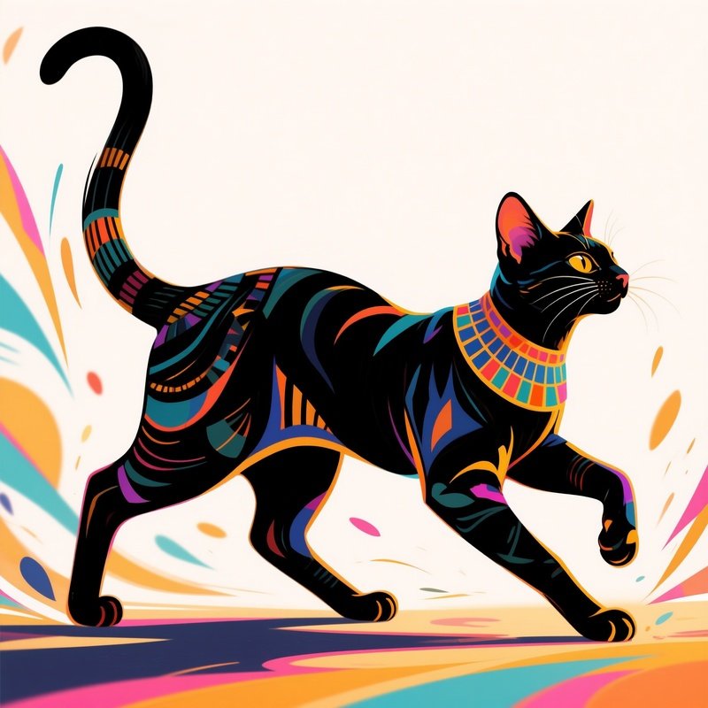 Egyptian Mau Playing With Tail Digital Art