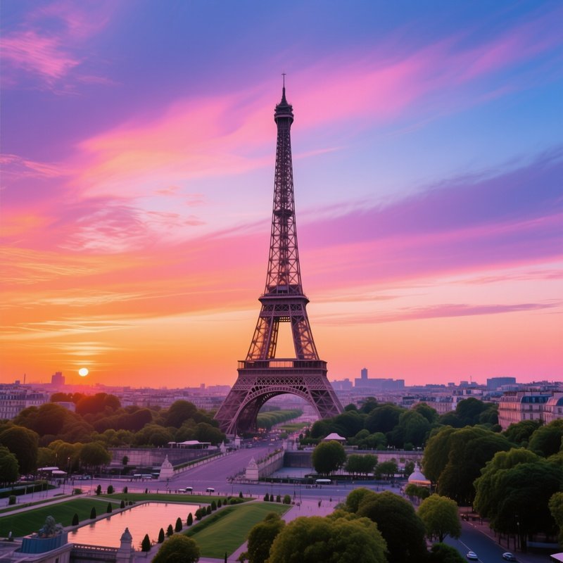 Eiffel Tower At Sunset Eiffel Tower Sunset