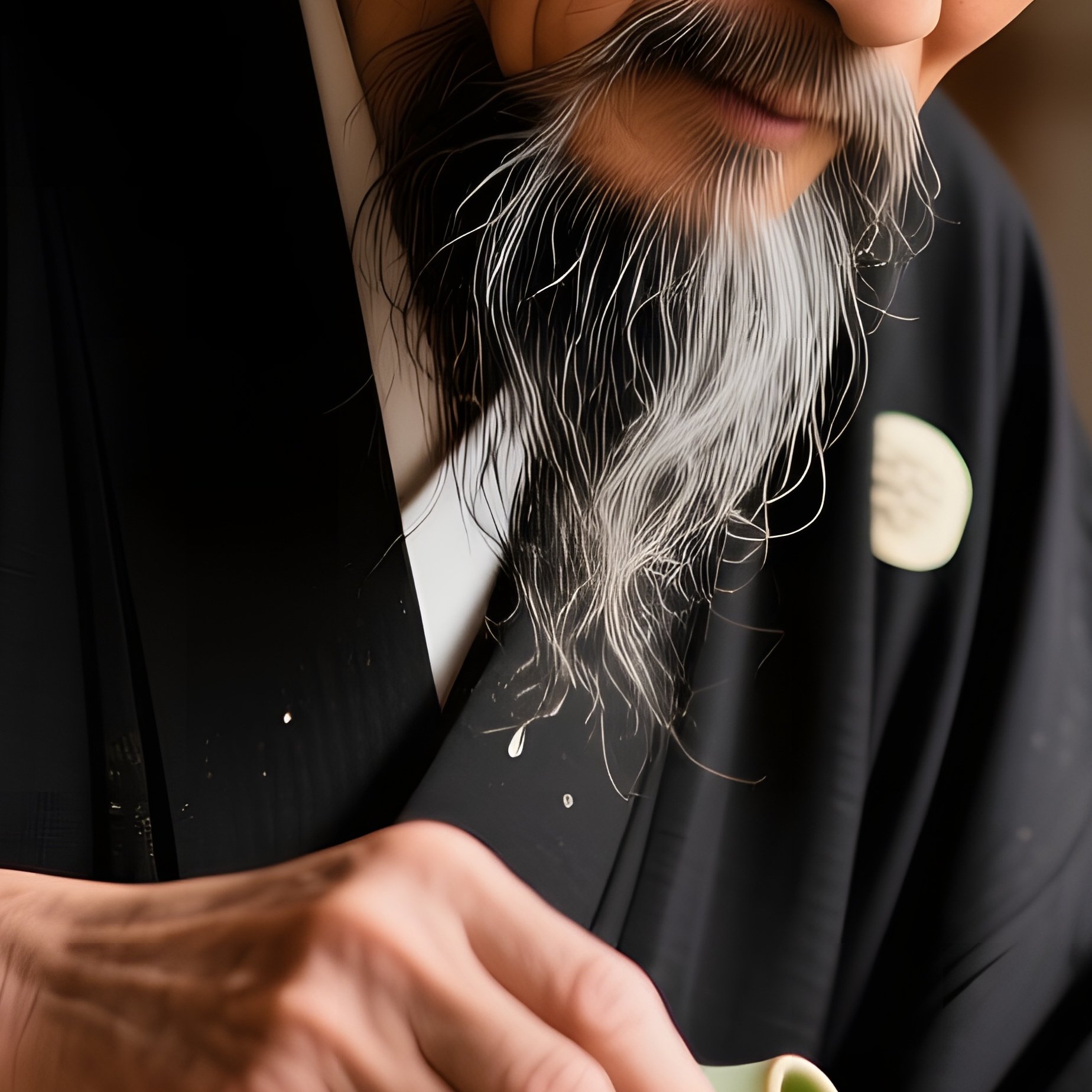 Elderly Japanese Tea Master Pouring Matcha - Full Resolution Quality Preview